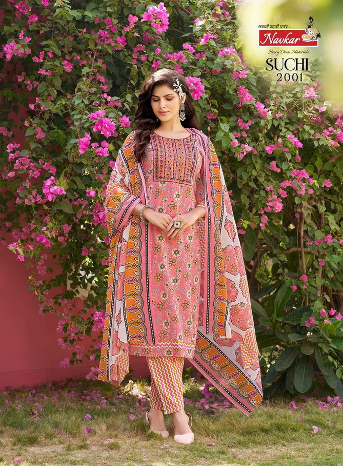 Suchi Vol 2 By Navkar Embroidery Cambric Cotton Printed Kurti With Bottom Dupatta Wholesale Online